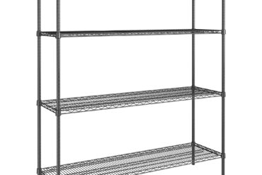 Komercplauktu Vienība 4 Līmeņi 1000kg 1500x600x1800mm Pulverpārklāts tērauds Melns | Adexa WH15060180A4