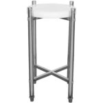 Komerciāls nerūsējošā tērauda griešanas dēļa galds / Gaļas kapāšanas bloks ⌀520*750mm | Adexa WHCY0303