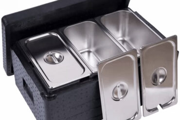 EPP Siltināts pārtikas pārvadātājs ar augšējo iekraušanu / Termo kaste 32 litri, ieskaitot 3xGN1/3 konteinerus ar vāku un rokturi | Adexa WHEPP313