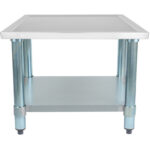 Nerūsējošā tērauda komerciālais aprīkojuma statīvs ar cinkotu apakšplauktu un jūras malām 800x700x600mm | Adexa WHMT7080