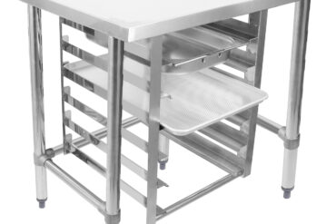 Komerciālā aprīkojuma statīvs ar 6 līmeņu paplāšu plauktu GN1/1 jūras malas 1000x600x900mm | Adexa WHMTR60100