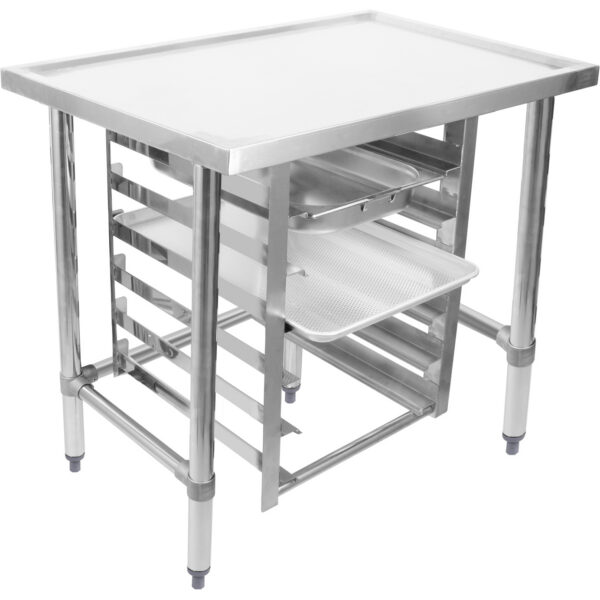 Komerciālā aprīkojuma statīvs ar 6 līmeņu paplāšu plauktu GN1/1 jūras malas 1000x600x900mm | Adexa WHMTR60100