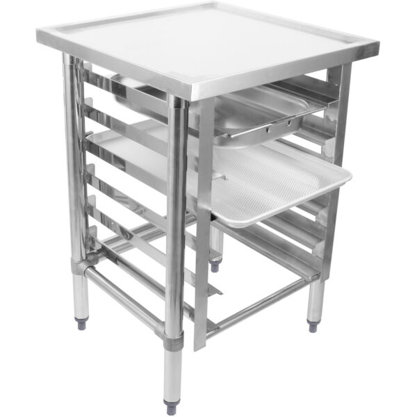 Komerciāls aprīkojuma statīvs ar 6 līmeņu paplātes turētāju GN1/1 jūras malas 600x700x900mm | Adexa WHMTR7060