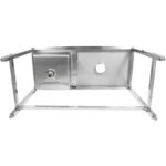 Komerciāla izlietne ar notekas caurumiem Nerūsējošais tērauds 1000x600x900mm 1 bļoda kreisajā pusē Ar aizsargsienu | Adexa WHSTD1070L - Image 5