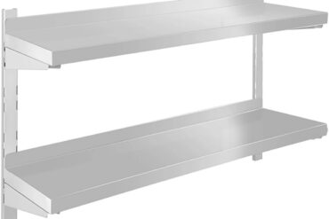 Sienas plaukts ar 2 līmeņiem 1600x300x600mm Nerūsējošais tērauds | Adexa WM16030B