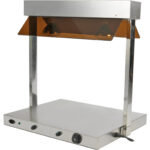 Bufetes ēdienu sildītājs ar statni Nerūsējošā tērauda 2 infrasarkanās lampas Šķaudīšanas aizsargi 2xGN1/1 | Adexa WM2FXX