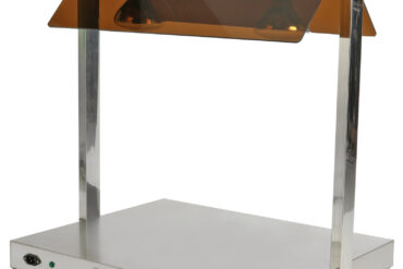 Bufetes ēdienu sildītājs ar statni Nerūsējošā tērauda 2 infrasarkanās lampas Šķaudīšanas aizsargi 2xGN1/1 | Adexa WM2FXX