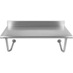 Profesionāls pie sienas stiprināms darba galds Nerūsējošais tērauds 800x600x900mm | Adexa WMTB6080 - Image 3