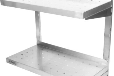 Sienas plaukts ar perforāciju, 2 līmeņi, nerūsējošais tērauds 1400x400x600mm | Adexa WSWB40140P