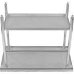 Komerciālais darba galds Nerūsējošais tērauds Apakšējais plaukts Aizmugures mala 1600x600x900/1000mm | Adexa WT60160 - Image 2