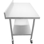 Pārvietojams komerciāls darba galds ar regulējamām kājām Nerūsējošā tērauda Apakšējā plaukts Aizmugurējais aizsargs 1800x700x850/930mm | Adexa WT70180C - Image 2