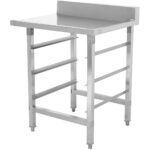 Izkrāmēšanas galds Labā puse 800x650x865mm Ar trauku mazgājamās mašīnas groza statīvu Ar šļakataizsargu Nerūsējošais tērauds | Adexa WTF6065R