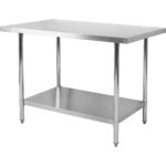 Komerciāls darba galds Nerūsējošais tērauds Apakšējais plaukts 1400x600x900mm | Adexa WT60140WO