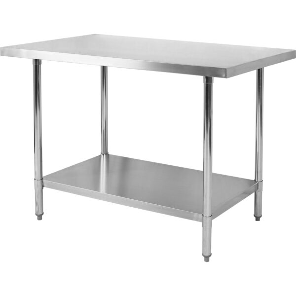 Komerciāls darba galds Nerūsējošais tērauds Apakšējais plaukts 1400x600x900mm | Adexa WT60140WO