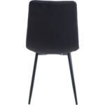 Ēdamistabas krēsls ar metāla kājām un polsterētu samta sēdekli melnā krāsā | Adexa WW5025 - Image 5