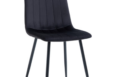 Ēdamistabas krēsls ar metāla kājām un polsterētu samta sēdekli melnā krāsā | Adexa WW5025