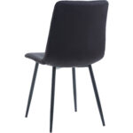 Ēdamistabas krēsls ar metāla kājām un polsterētu samta sēdekli melnā krāsā | Adexa WW5025 - Image 4
