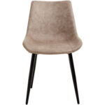 Ēdamistabas krēsls ar metāla kājām un polsterētu PU ādas sēdvietu gaiši brūnā krāsā | Adexa WW5055 - Image 5