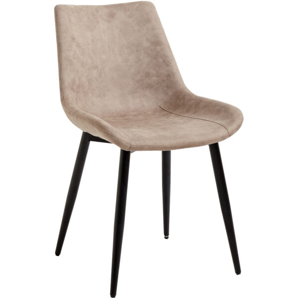 Ēdamistabas krēsls ar metāla kājām un polsterētu PU ādas sēdvietu gaiši brūnā krāsā | Adexa WW5055