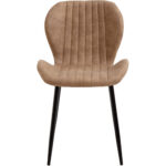 Ēdamistabas krēsls ar metāla kājām un polsterētu samta sēdekli gaiši brūnā krāsā | Adexa WW5064 - Image 4