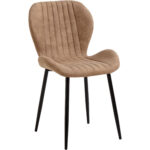 Ēdamistabas krēsls ar metāla kājām un polsterētu samta sēdekli gaiši brūnā krāsā | Adexa WW5064