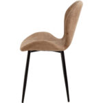 Ēdamistabas krēsls ar metāla kājām un polsterētu samta sēdekli gaiši brūnā krāsā | Adexa WW5064 - Image 3