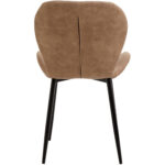 Ēdamistabas krēsls ar metāla kājām un polsterētu samta sēdekli gaiši brūnā krāsā | Adexa WW5064 - Image 2