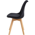 Sānu ēdamistabas krēsls ar koka kājām un polsterētu samta sēdekli - Melns | Adexa WW6011BV - Image 5