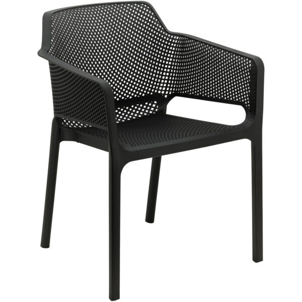 Bistro ēdamistabas krēsls Plastmasa Melns lietošanai telpās un ārā | Adexa WW6044B