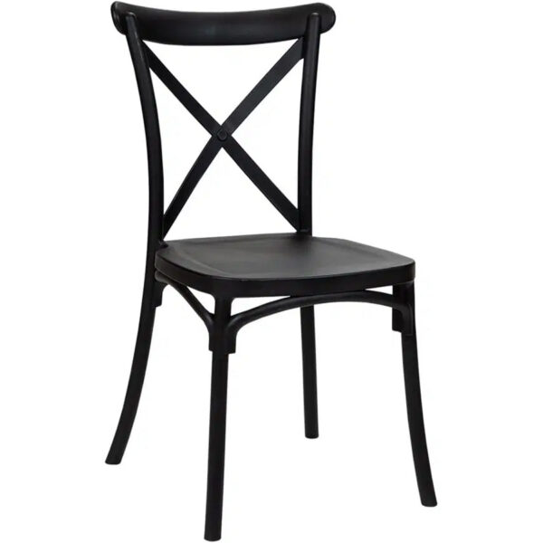 Bistro maltīšu krēsls, plastmasas, melns, iekštelpām un ārtelpām | Adexa WW6089