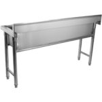 Komercijas Trauku Mazgāšanas Iegremdējamais Izlietne Nerūsējoša tērauda 1 bļoda Šļakatu aizsargs 1500x450x800mm Apaļas kājas | Adexa YDPS15038 - Image 2