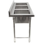 Komercs izlietne Nerūsējošs tērauds 1570x600x900 mm 3 trauku Splashback | Adexa YDRST345A - Image 4