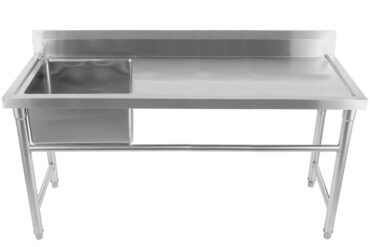 Komerciālā izlietne Nerūsējošais tērauds 1570x600x900mm 1 bļoda pa kreisi Aizsargapmale | Adexa YDRST60160L