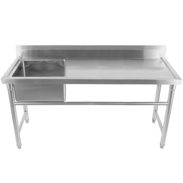 Komerciālā izlietne Nerūsējošais tērauds 1570x600x900mm 1 bļoda pa kreisi Aizsargapmale | Adexa YDRST60160L