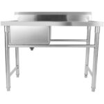 Komerciālā izlietne Nerūsējošais tērauds 1380x602x900mm 1 bļoda pa kreisi Aizsargsiena | Adexa YDRST60140L - Image 3