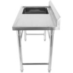 Komerciālā izlietne Nerūsējošais tērauds 1380x602x900mm 1 bļoda pa kreisi Aizsargsiena | Adexa YDRST60140L - Image 5