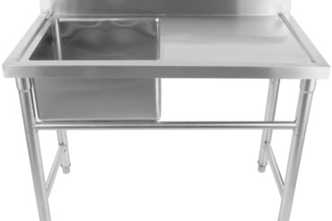 Komerciālā izlietne Nerūsējošais tērauds 1380x602x900mm 1 bļoda pa kreisi Aizsargsiena | Adexa YDRST60140L