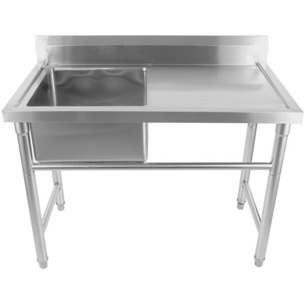 Komerciālā izlietne Nerūsējošais tērauds 1380x602x900mm 1 bļoda pa kreisi Aizsargsiena | Adexa YDRST60140L