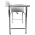 Nerūsējošā tērauda komerciālā izlietne 1380x602x900mm 1 bļoda labajā pusē Aizsargsienas | Adexa YDRST60140R - Image 2