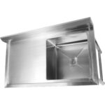 Nerūsējošā tērauda komerciālā izlietne 1380x602x900mm 1 bļoda labajā pusē Aizsargsienas | Adexa YDRST60140R - Image 4