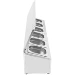 Komerciāls garšvielu turētājs ar vāku, ietverot 6xGN1/6-100mm konteinerus Nerūsējošais tērauds | Adexa CHD06AFL - Image 2