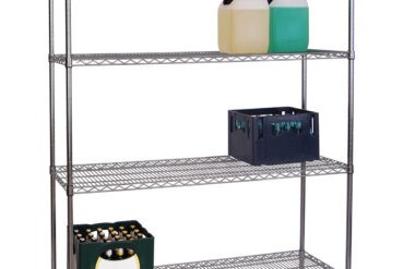 Komerciāls plauktu komplekts 4 līmeņu 1000kg 1800x450x1800mm hromēts tīklojums | Adexa WH18045180A4C