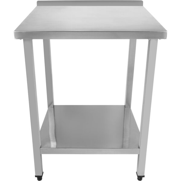 Profesionāls darba galds Nerūsējošais tērauds Apakšējais plaukts Aizmugures aizsargs 1000x800x900mm | Adexa DWT80100B