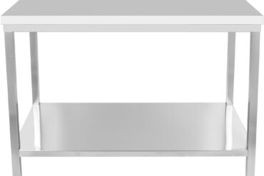 Profesionāls darba galds Nerūsējošais tērauds Apakšējā plaukts Aizsargmala 1500x800x900mm | Adexa DWT80150B