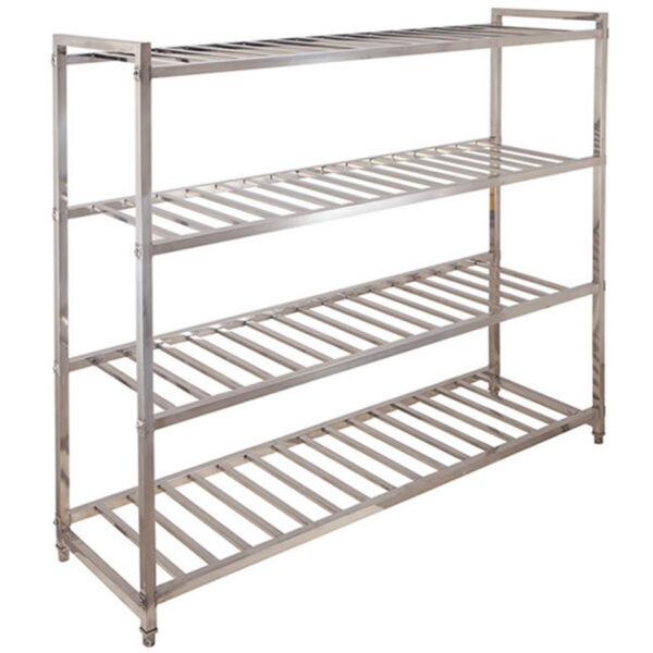 Profesionāla stipra slodzes plauktu sistēma Nerūsējošais tērauds 1800x600x1550mm 4 plaukti | Adexa SR1800A2