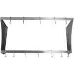 Sienas plaukts ar trauku turētāju 12 āķiem Nerūsējošs tērauds 900x300x300mm | Adexa VMR0930 - Image 4