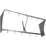 Sienas plaukts ar katlu turētāju 12 āķiem Nerūsējošais tērauds 1200x300x300mm | Adexa VMR1230