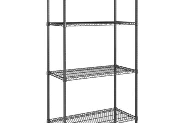 Komercijas Plauktu Vienība 4 līmeņu 1000kg 1200x450x1800mm Pārklāta ar pulvera krāsojumu tērauds Melns | Adexa WH12045180A4