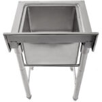 Komerciālā izlietne Nerūsējošais tērauds 585x600x900mm 1 bļoda Aizsargmala | Adexa YDRST145A - Image 2