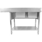 Dubultā izlietne pa labi ar notecināšanas virsmu un aizmugures sienu 1800x600x910mm | Adexa DSB1860R - Image 6